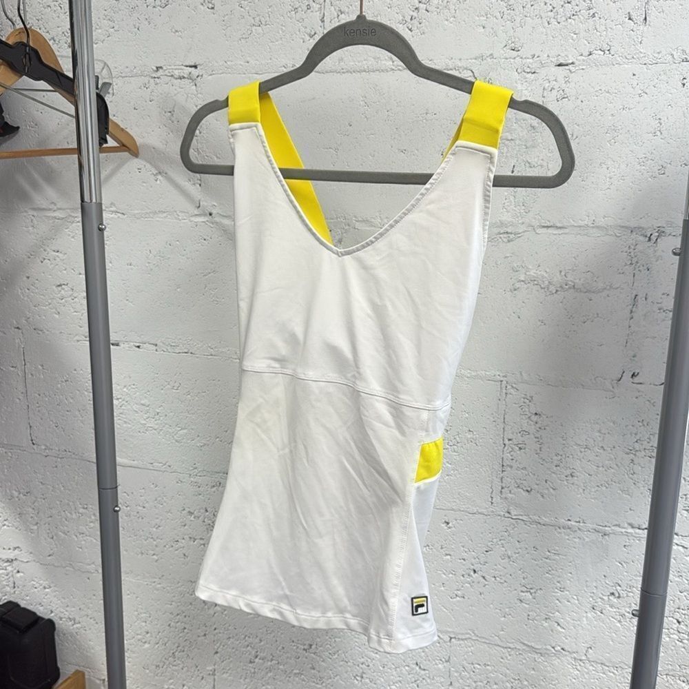 Fila White and Yellow Sleeveless Tank Top - Size Medium - NWOT - Athletic Top